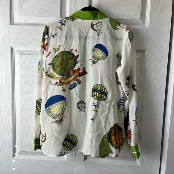 Anthropologie Maeve hot air balloons button down shirt US 10 - Picture 5 of 5